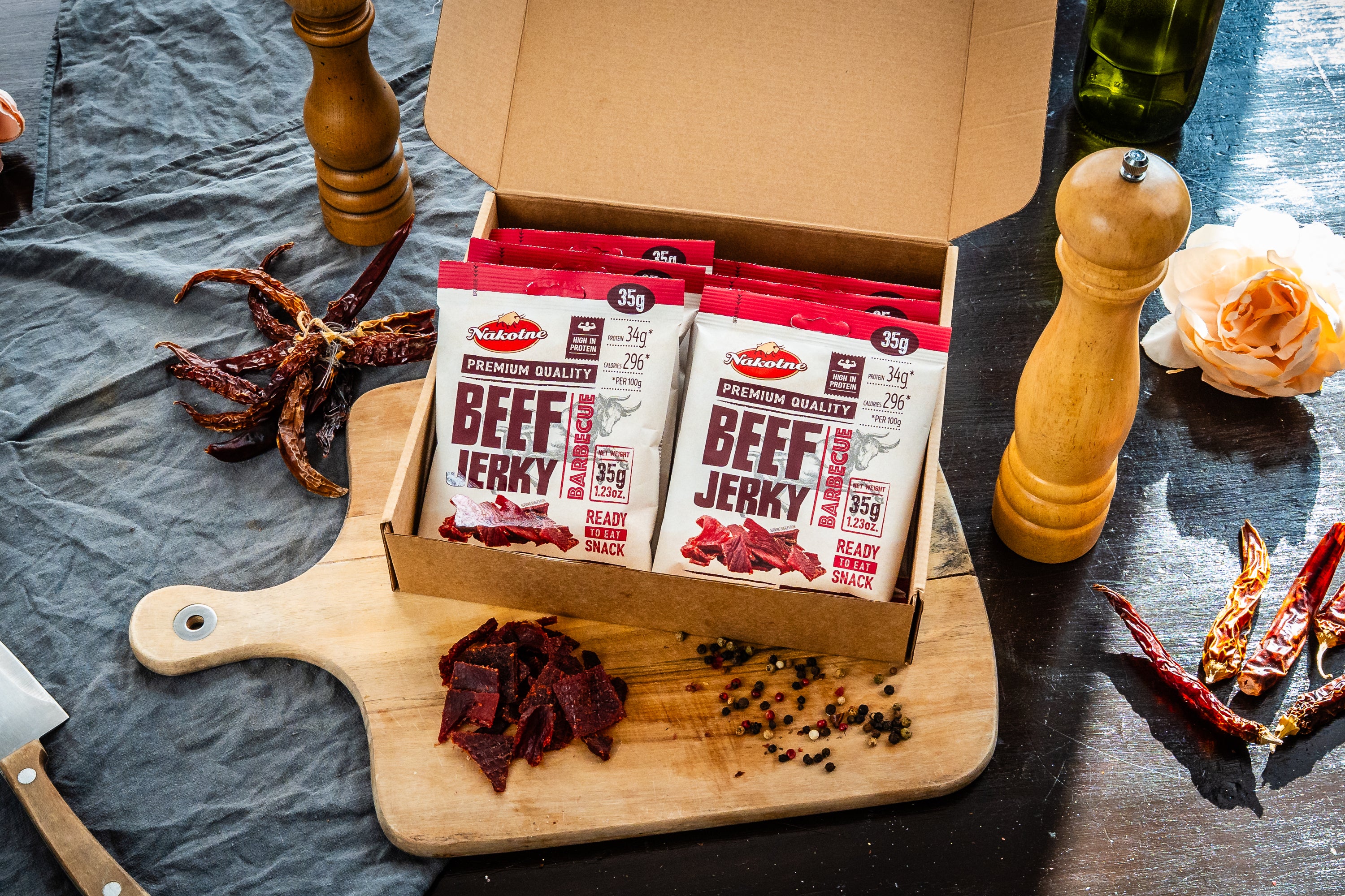 NAKOTNE BEEF JERKY BARBEQUE ( 8 x 35g)