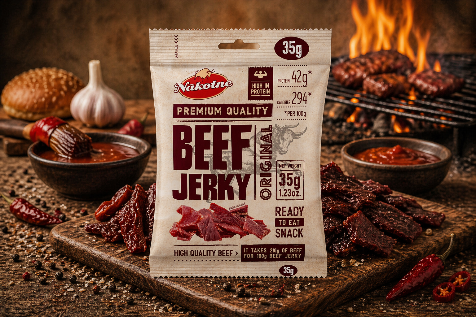 NAKOTNE BEEF JERKY ORIGINAL ( 8 x 35g)