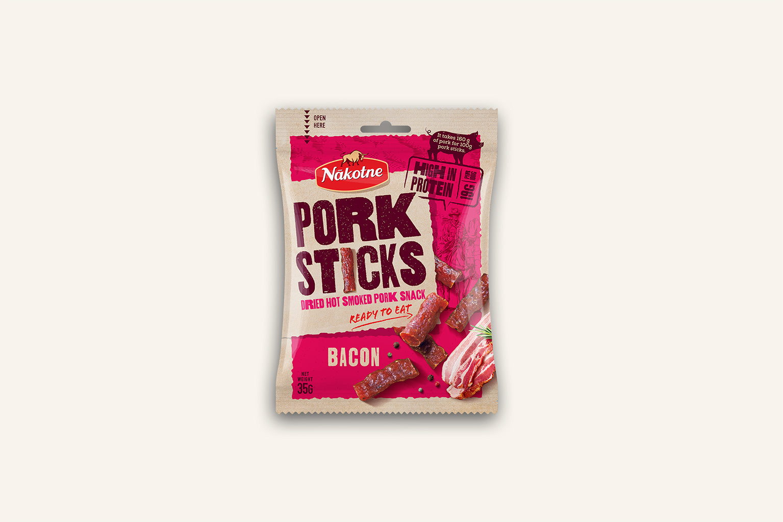 NAKOTNE PORK STICKS BACON ( 8 x 35g)
