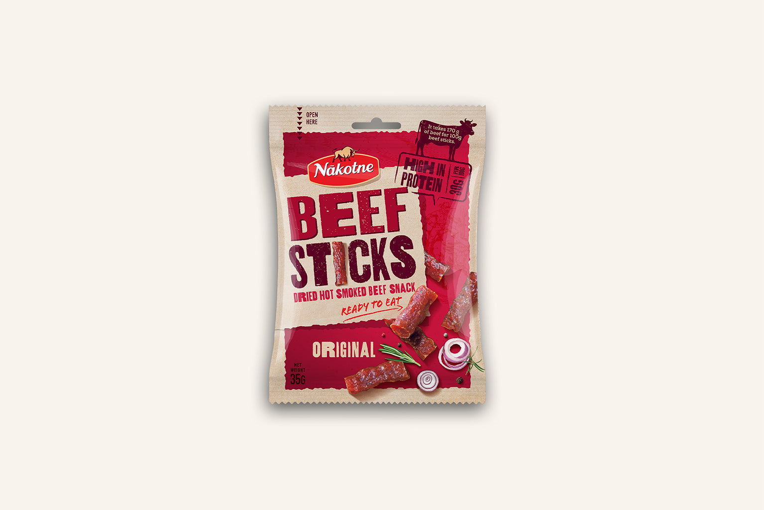NAKOTNE BEEF STICKS ORIGINAL ( 8 x 35g)