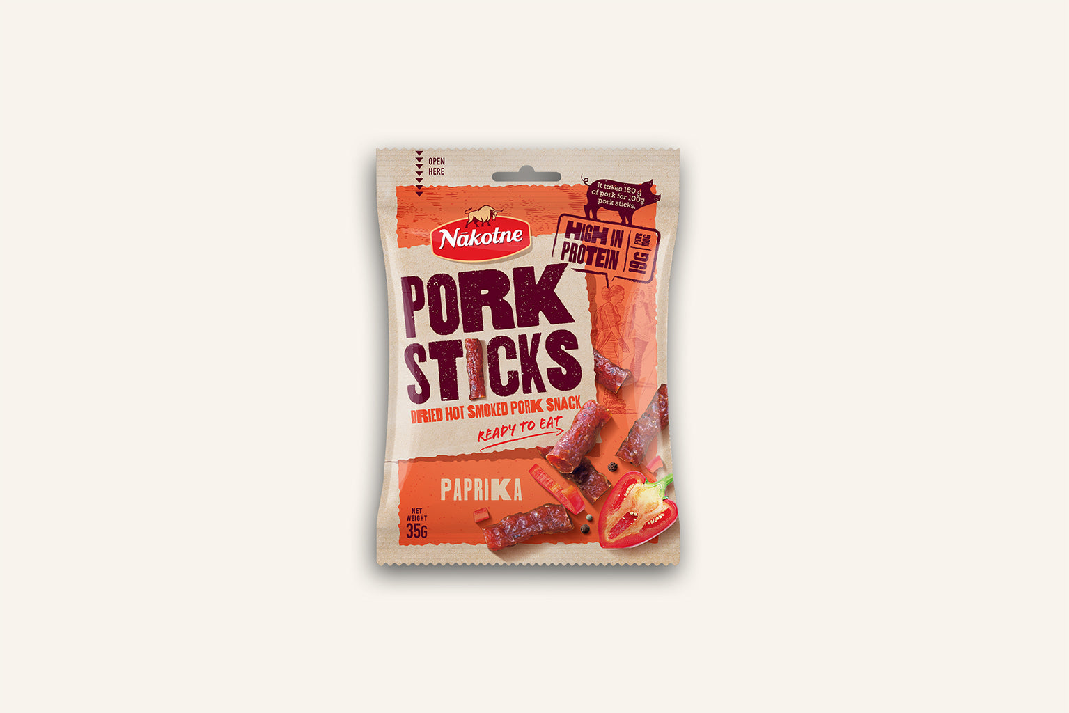 NAKOTNE PORK STICKS PAPRIKA ( 8 x 35g)
